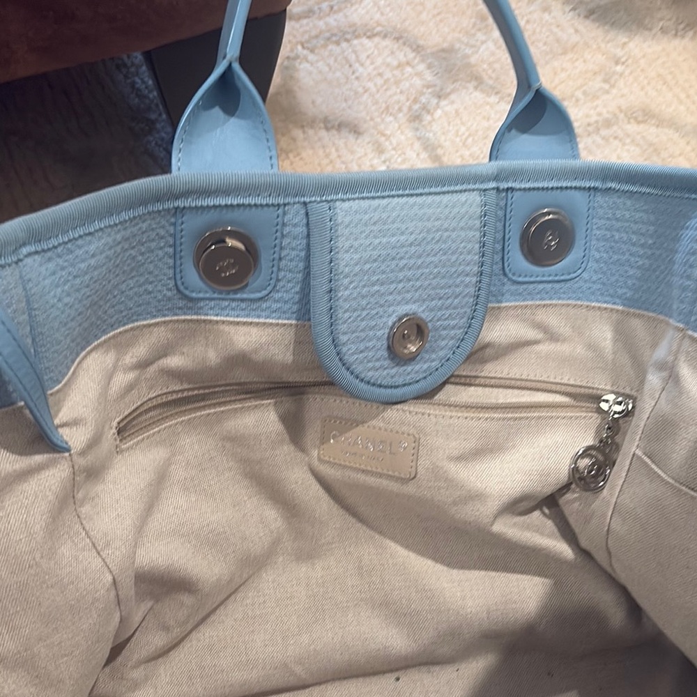 Blue and Cream Women's Tote Bag